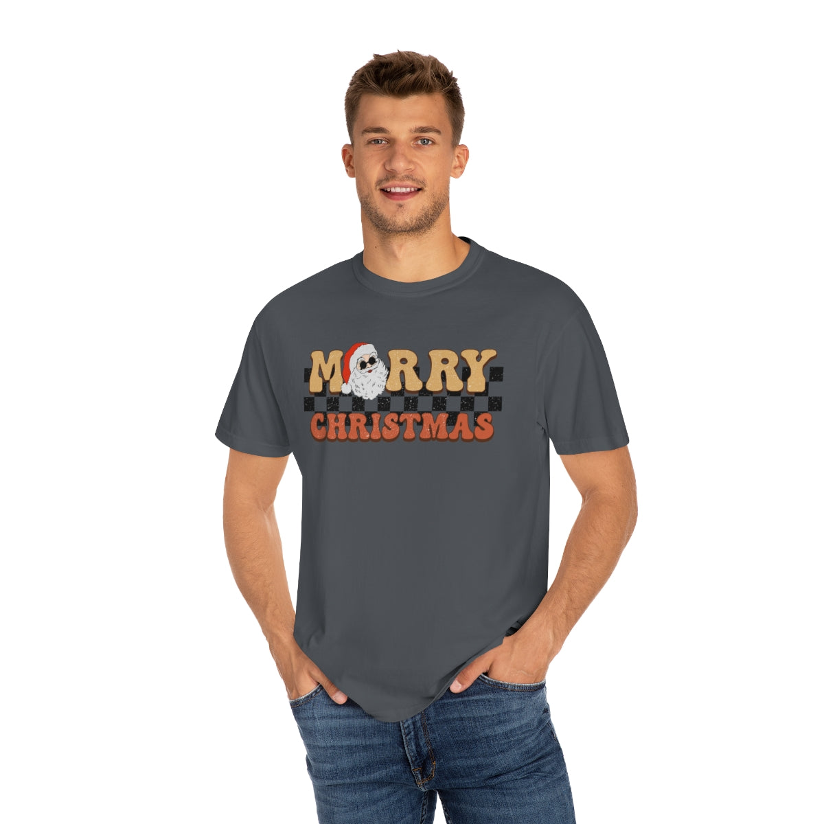 Merry Christmas Retro Santa Skateboard Style Tshirt