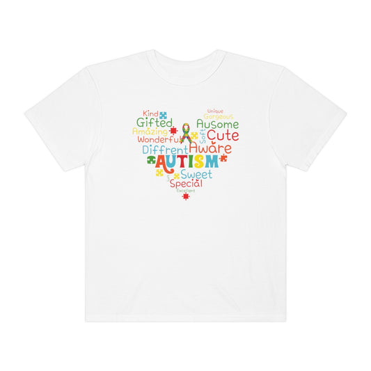 Cute Heart with Encouraging Words Autism Awareness Tshirt