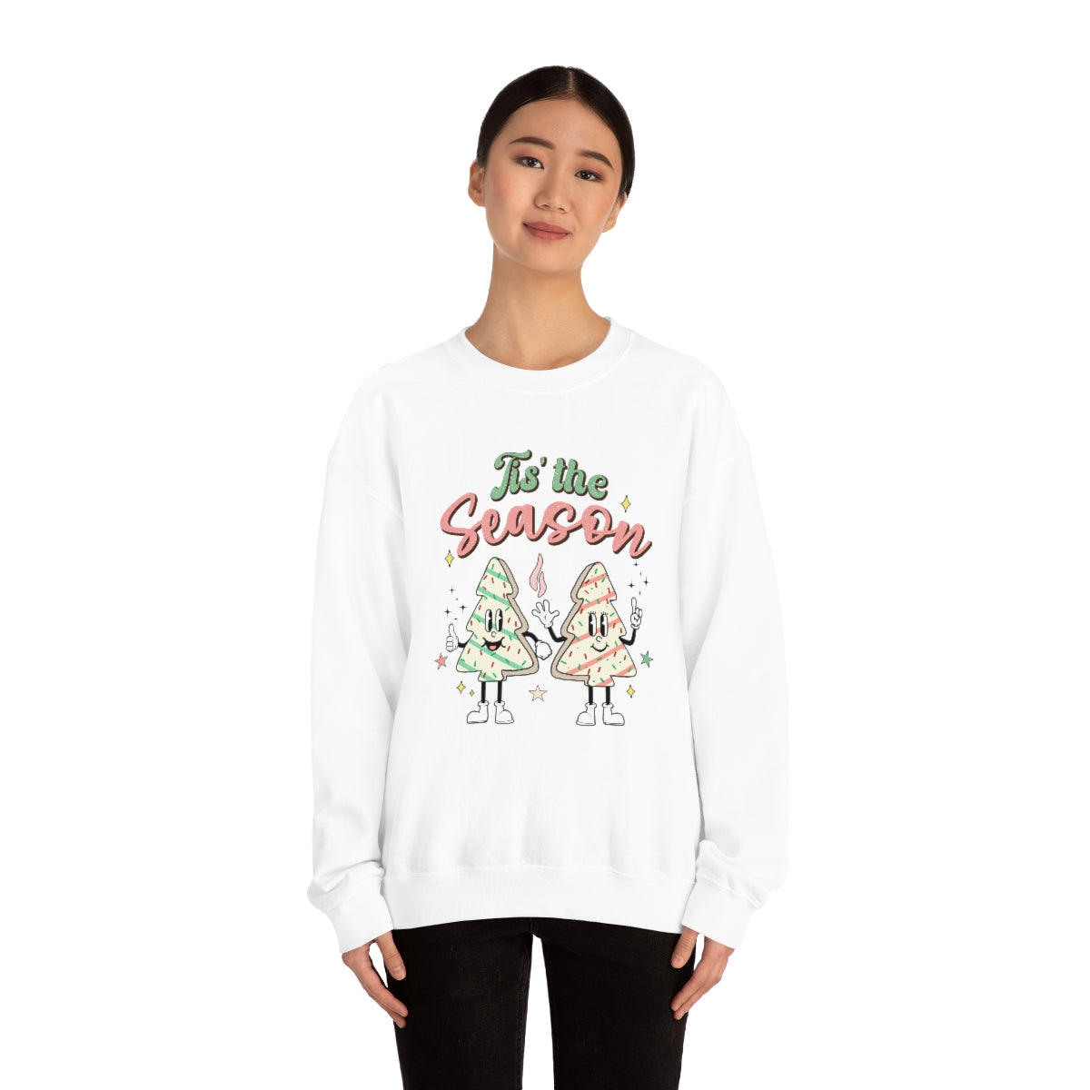 Tis the Season Cute Retro Vintage Tree & Treat Christmas Sweatshirt