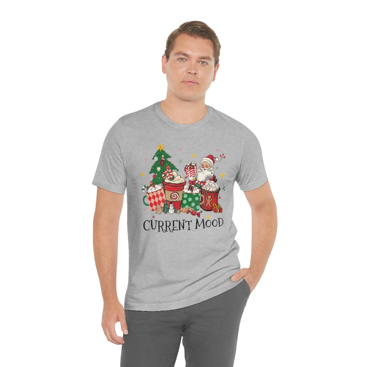 Current Mood Retro Christmas Santa Tshirt