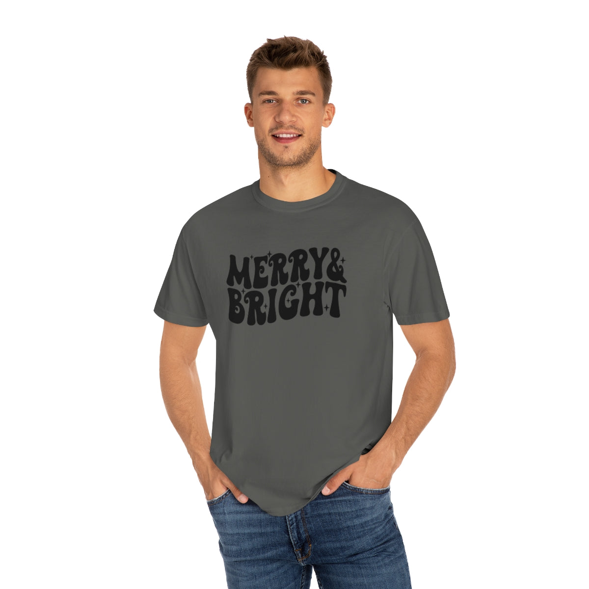Merry & Bright Groovy Retro Christmas T-Shirt