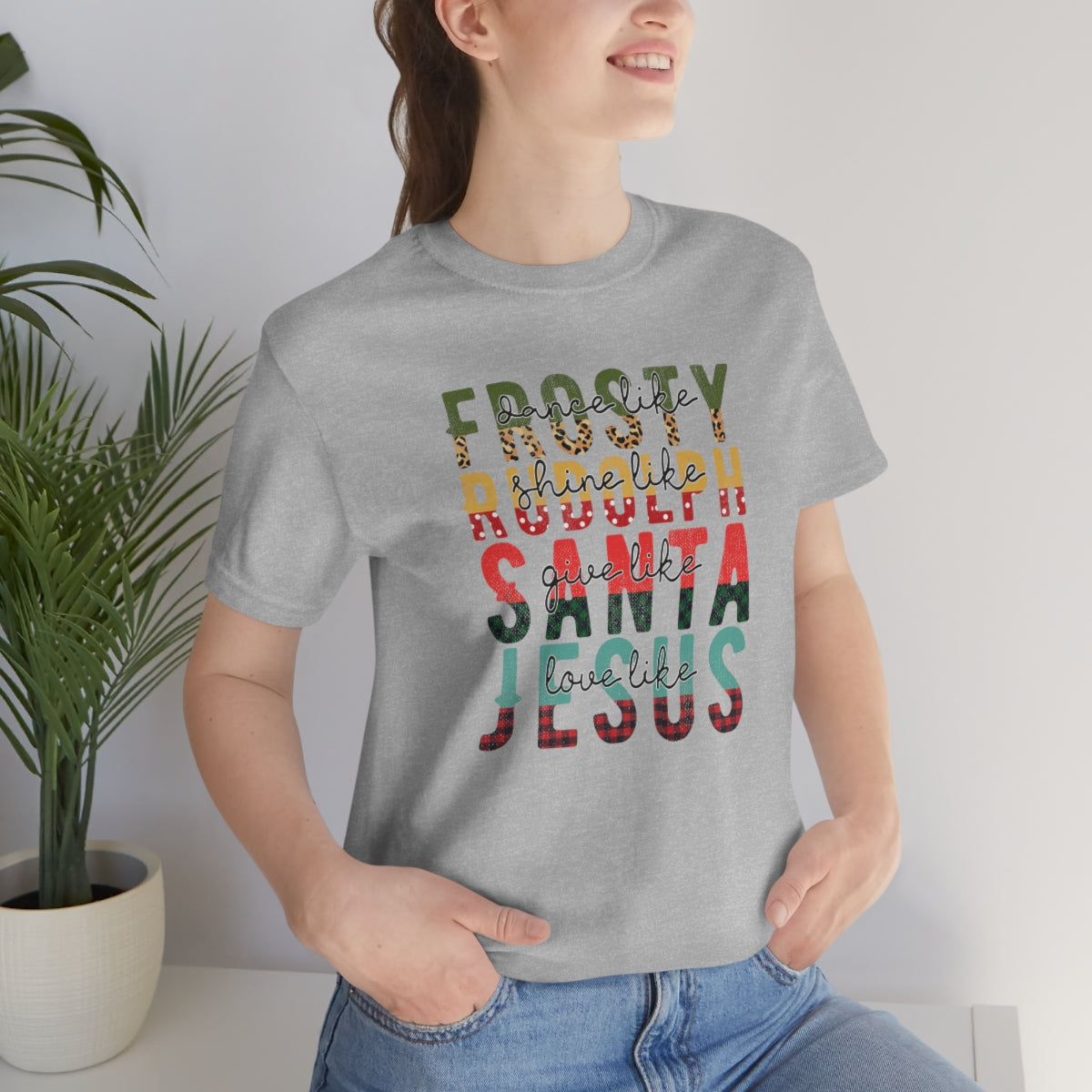 Frosty Rudolph Santa Jesus Christmas Tshirt