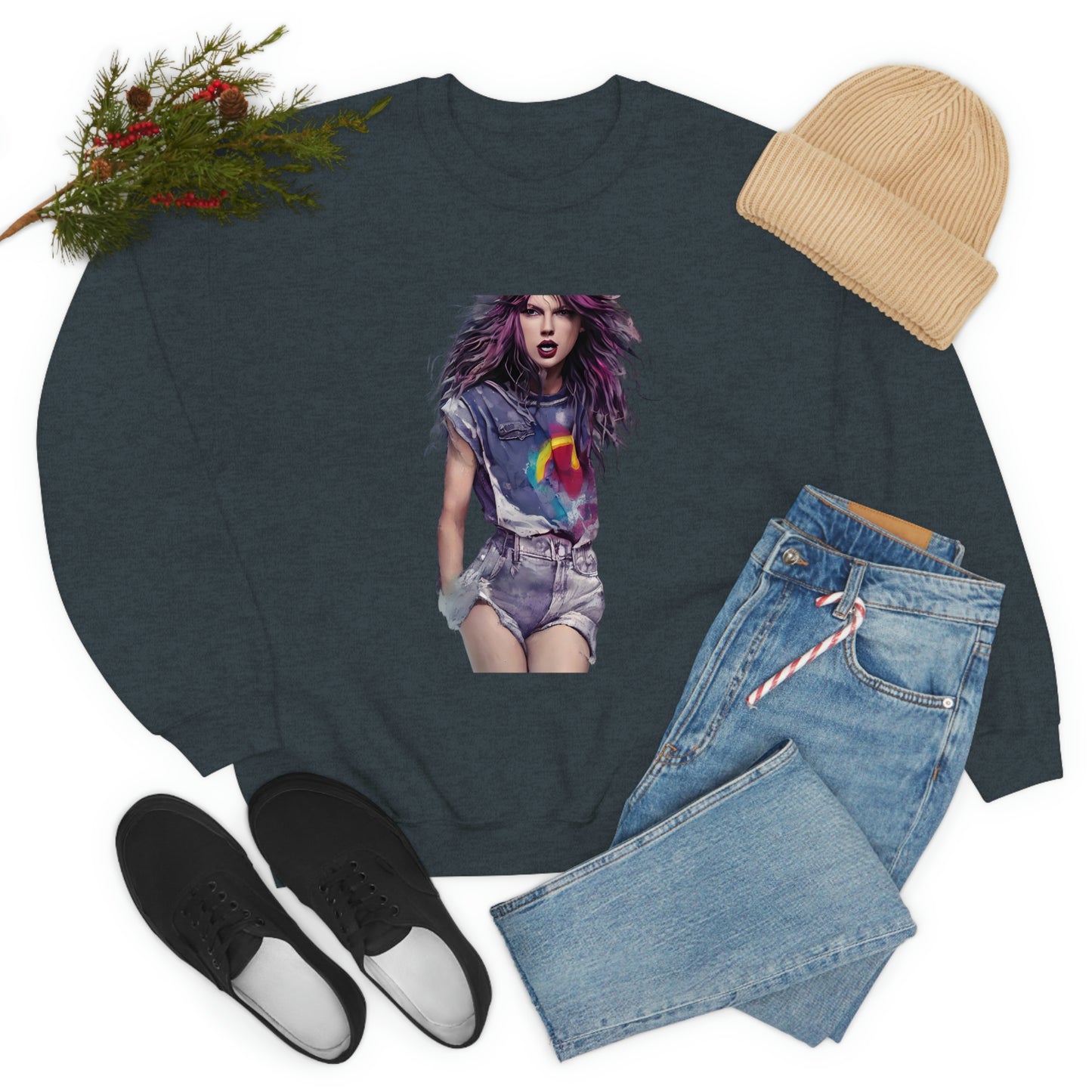 Punk Taylor Swift Rocking T Swift Taylor Swift Merch Fan Swifty Gift Crewneck Sweatshirt