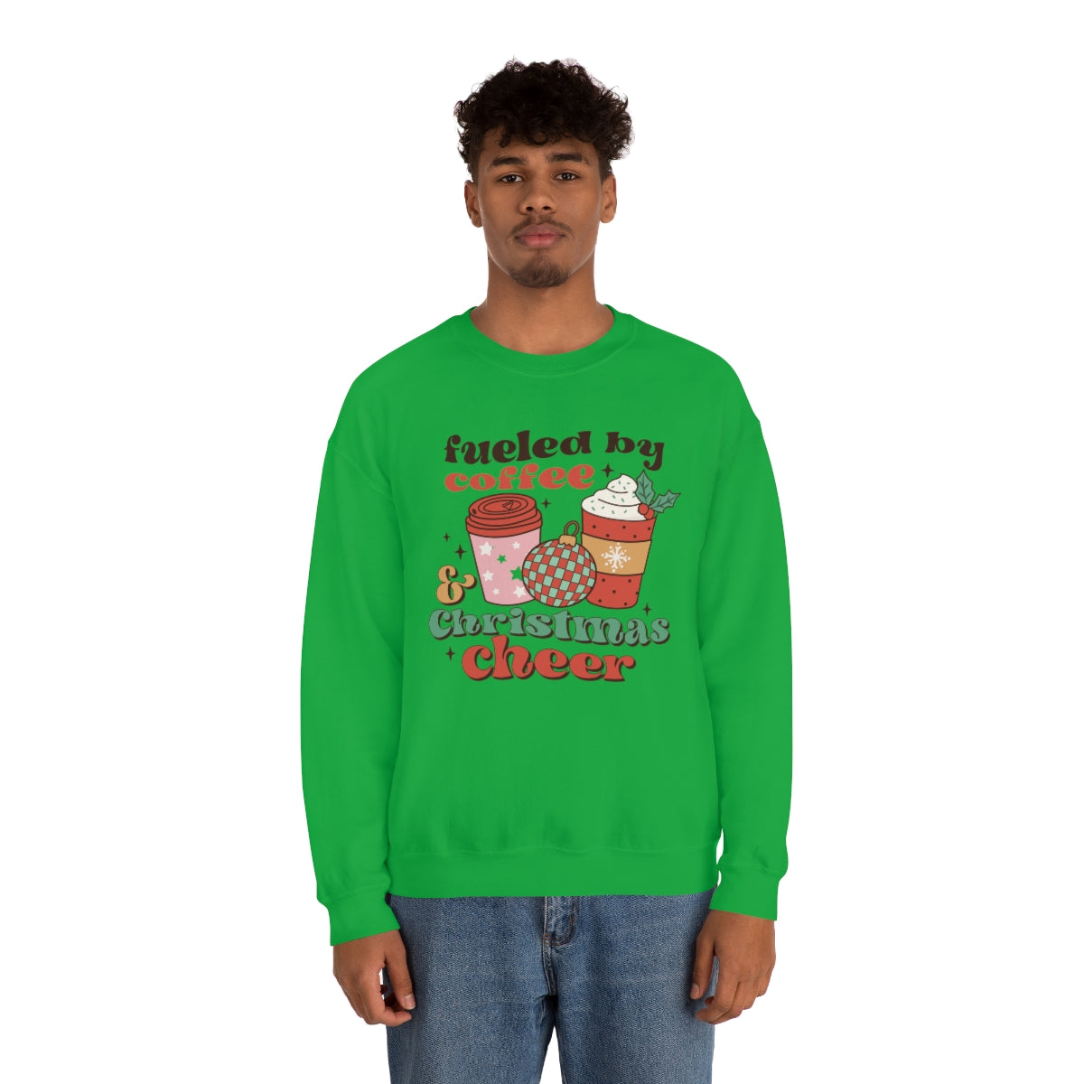 Fueled by Coffee and Christmas Cheer Xmas Holiday Sweatshirt