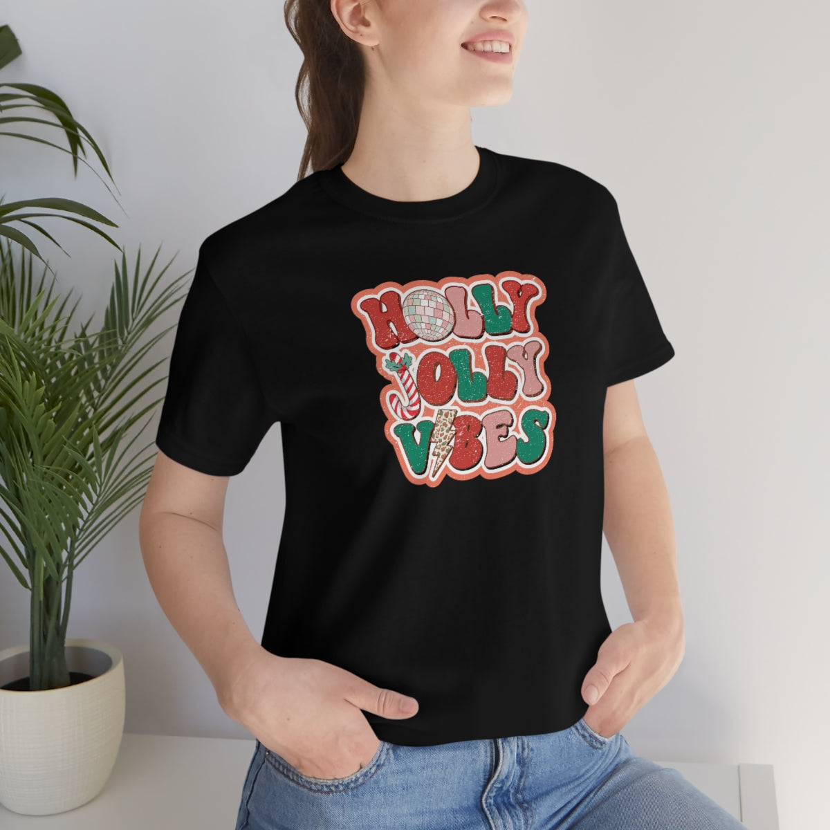 Retro Holly Jolly Vibes Christmas TShirt