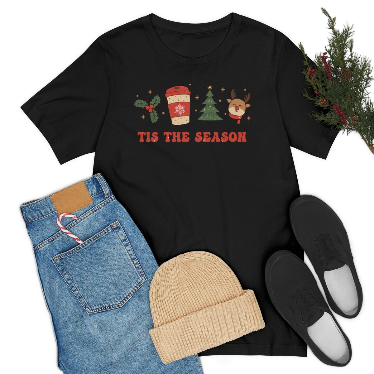 Tis the Season Coffee Themed Christmas Tshirt