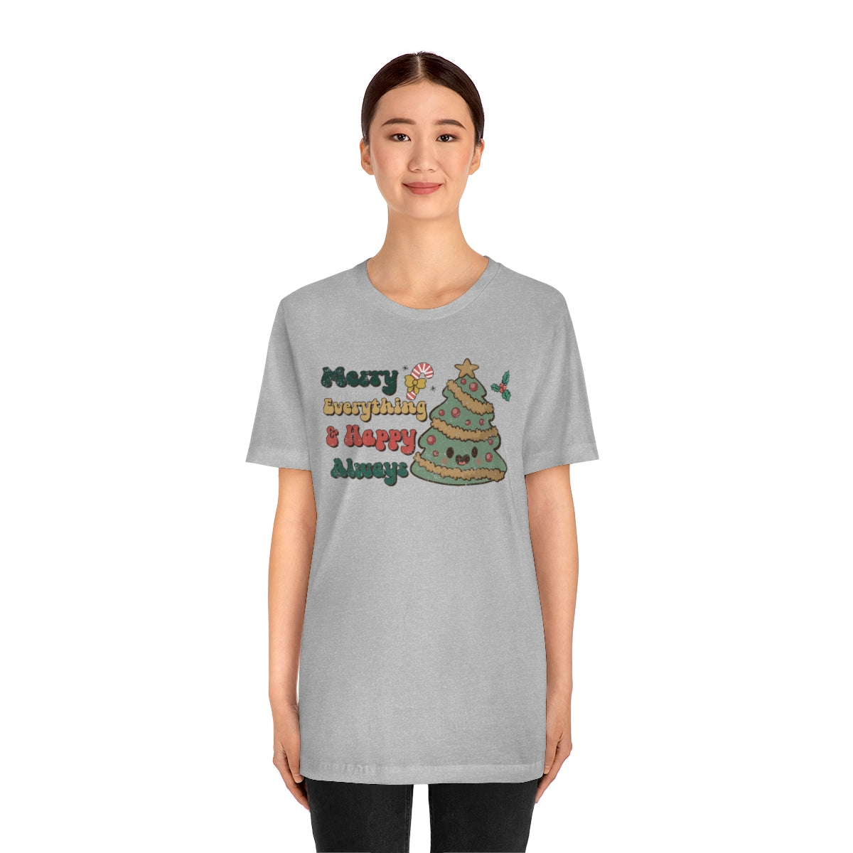 Merry Everything Tree Retro Christmas Tshirt