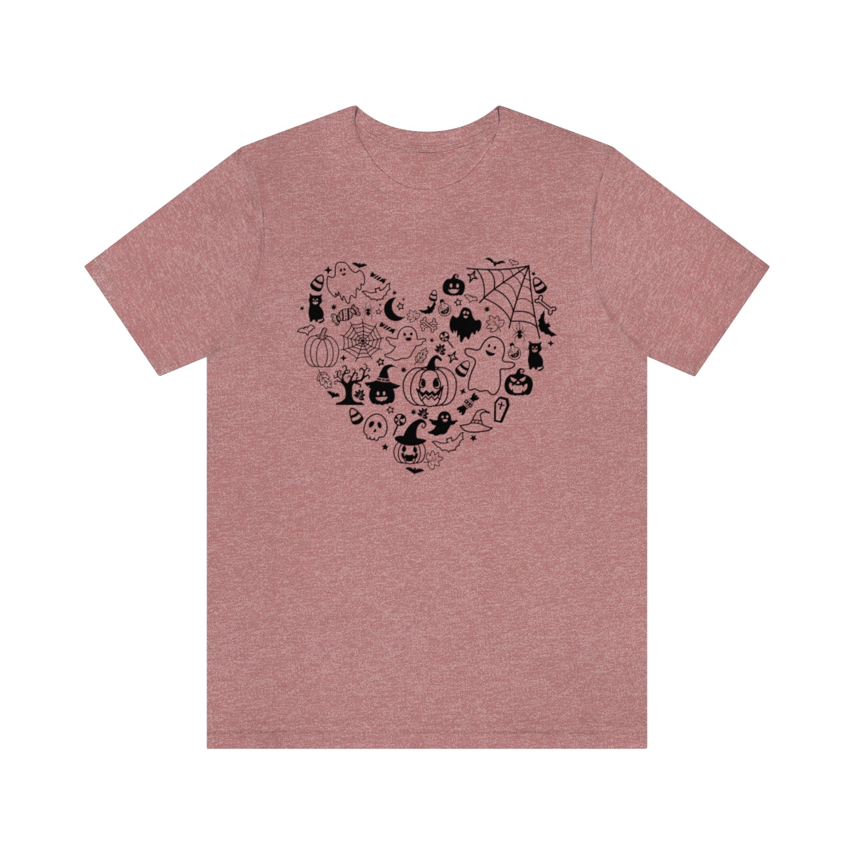 Heart Happy Halloween Tshirt Design on Unisex Jersey Short Sleeve Tee