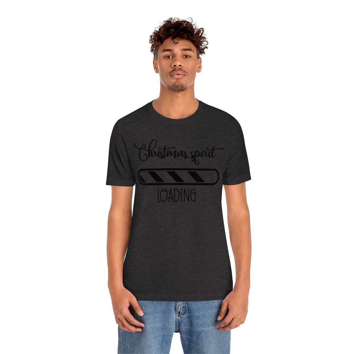 Christmas Spirit Loading Black Tshirt