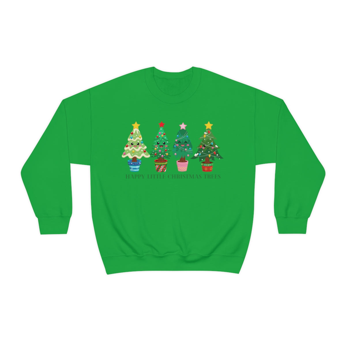 Happy Little Christmas Trees Xmas Holiday Sweatshirt