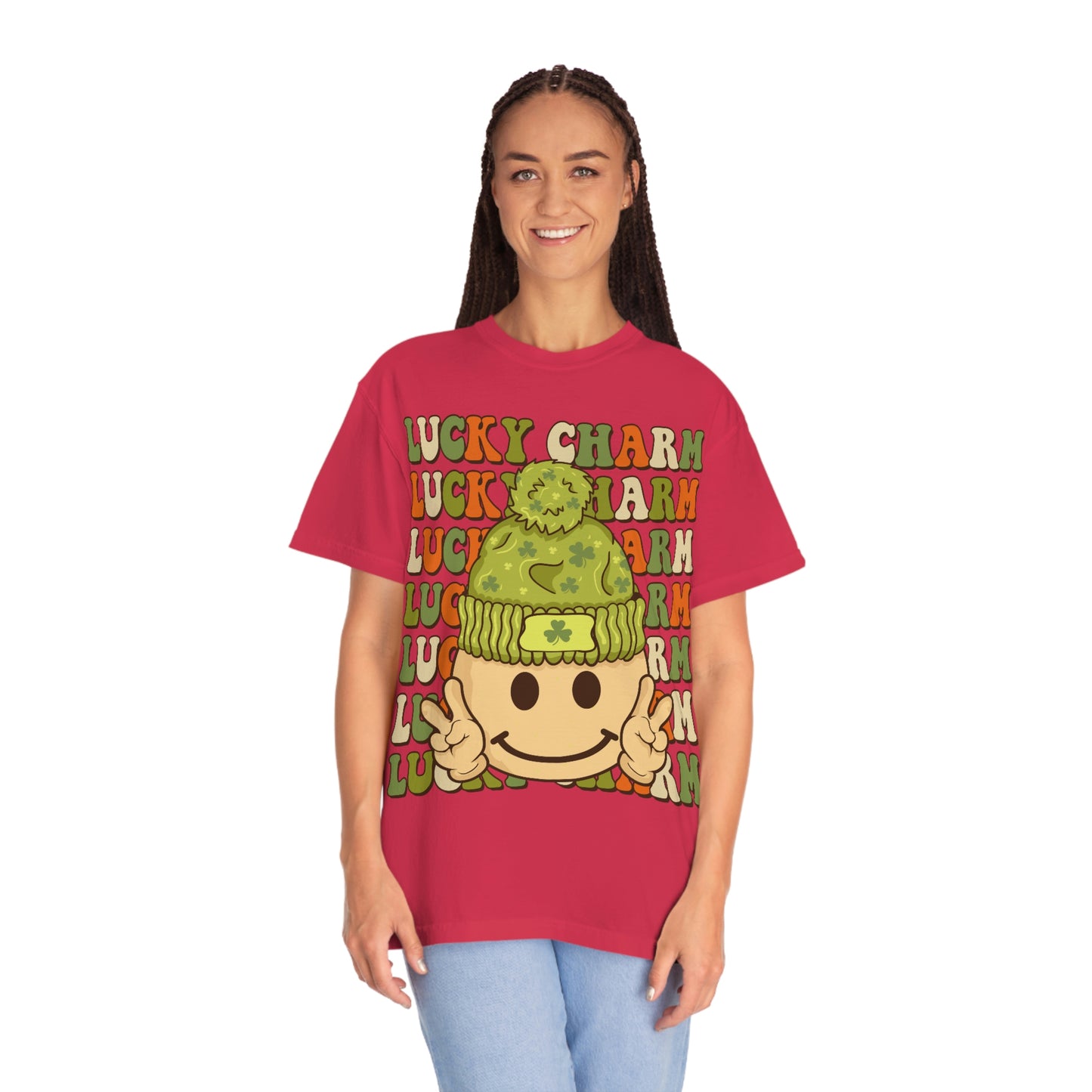 Retro Lucky Charm Happy Face St. Pattys Day Tshirt