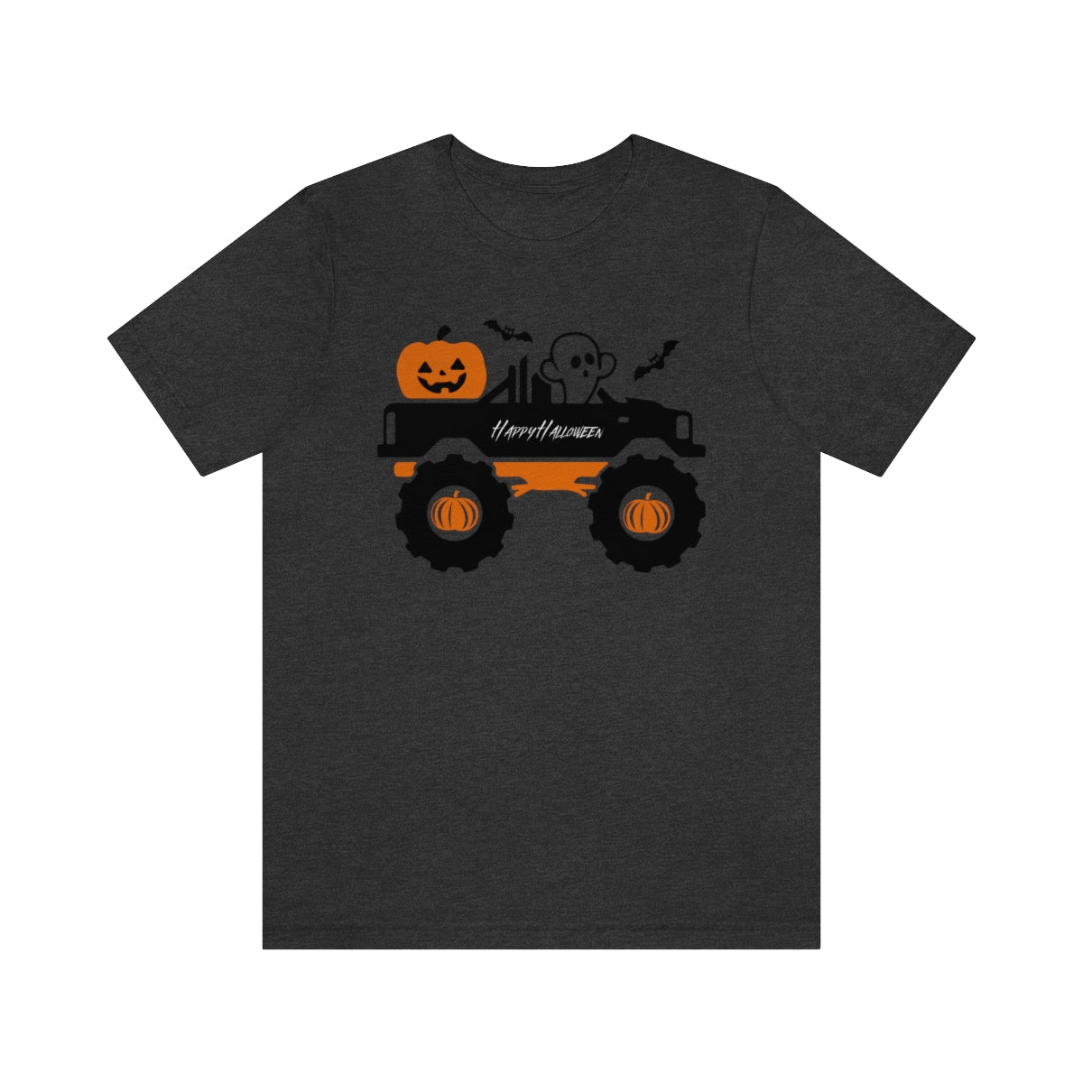 Big Rig Ghost Happy Halloween, Pumpkin Tshirt, Funny TShirt Design on Unisex Jersey Short Sleeve Tee