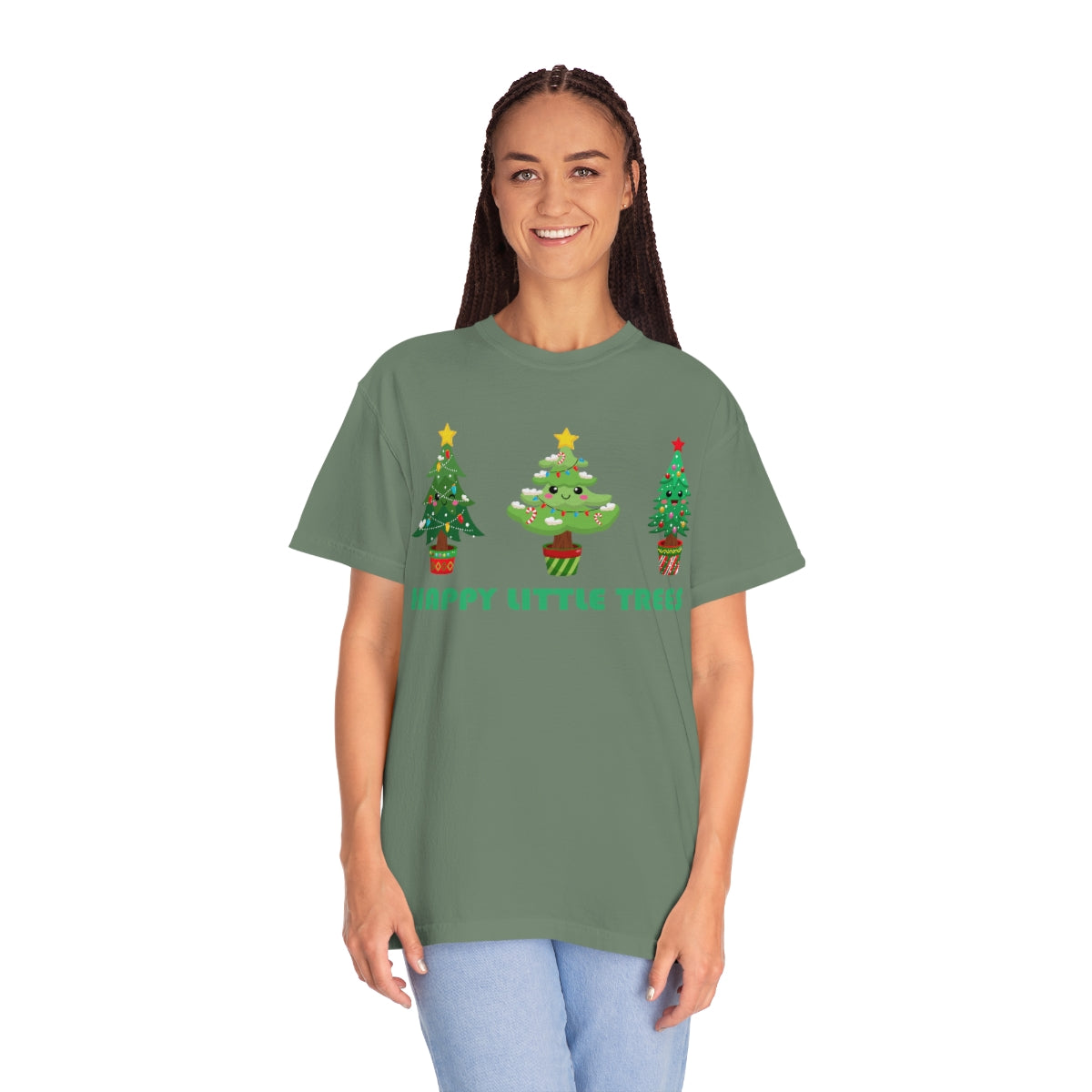 Happy Little Trees Cute Christmas Tshirt