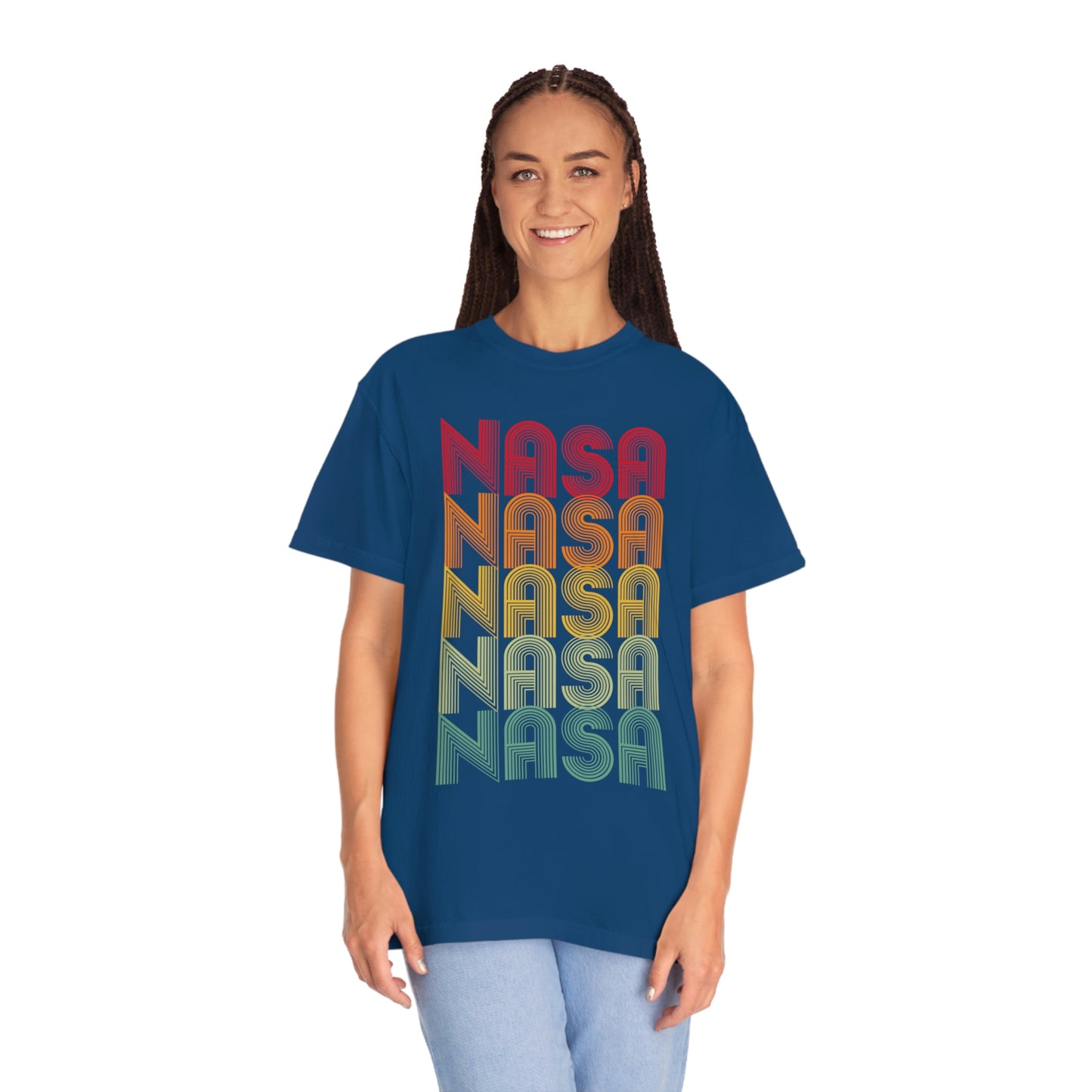 NASA Retro Rainbow Font T-shirt