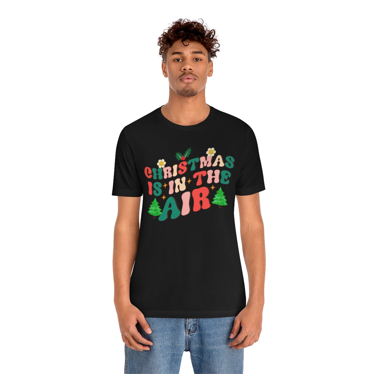 Retro Christmas is in the Air Cute Xmas Trees Holiday Tshirt