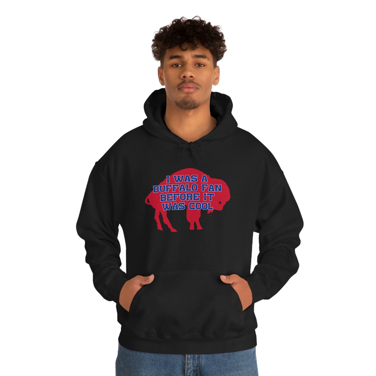 I Was a Buffalo Fan Before it was Cool Retro Red Logo Bills Mafia Football Hooded Sweatshirt