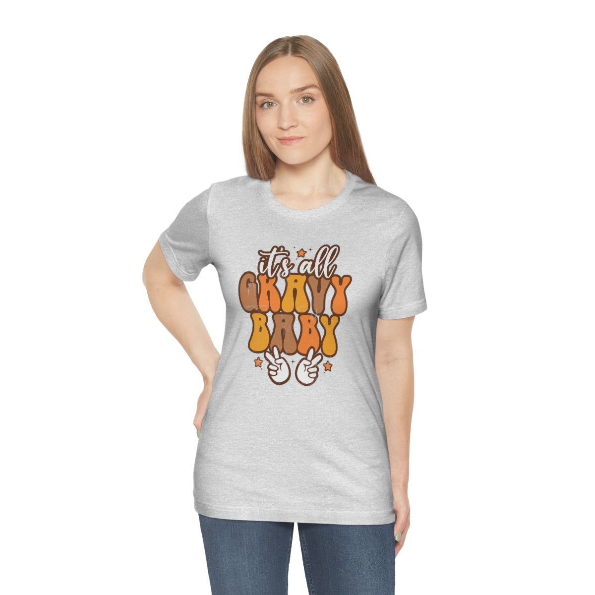 It's All Gravy Baby Thanksgiving Teeshirt on Unisex Jersey Short Sleeve Tee