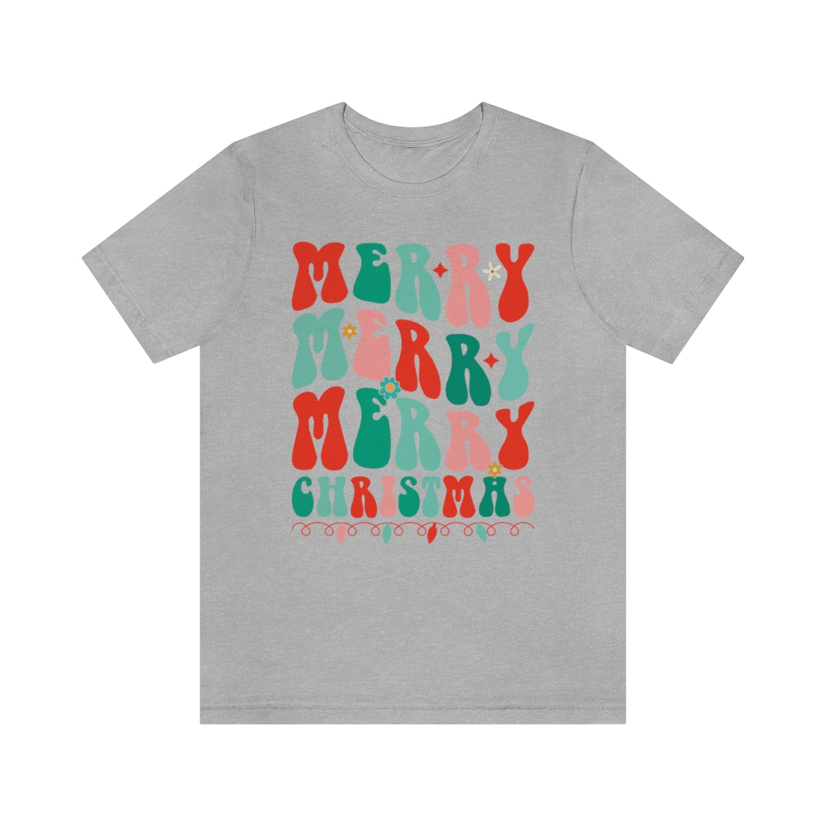 Retro Merry Merry Merry Christmas Xmas Holiday Tshirt