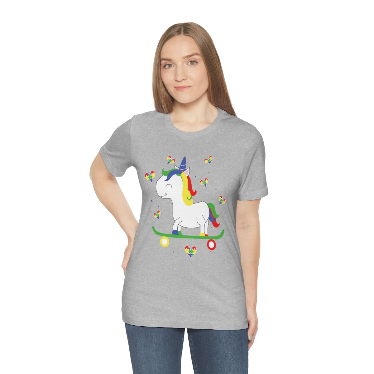 Cute Skateboarding Unicorn Autism Awareness Tshirt