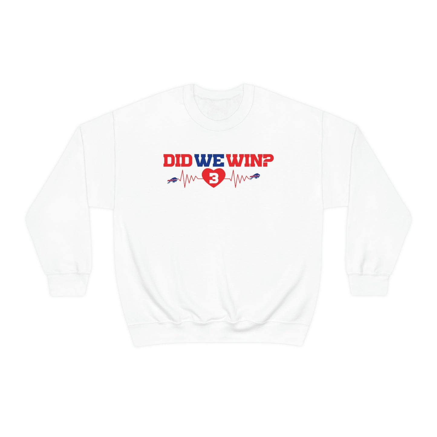 Did We Win? Heartbeat #3 Damar Hamlin Buffalo Bills Logo Crewneck Sweatshirt