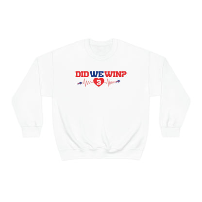 Did We Win? Heartbeat #3 Damar Hamlin Buffalo Bills Logo Crewneck Sweatshirt