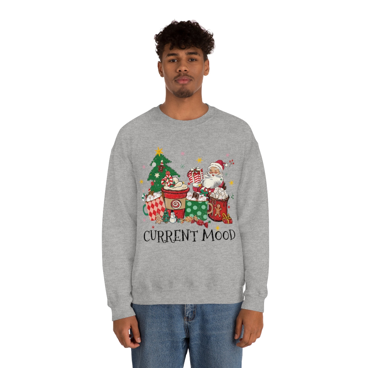 Current Mood Vintage Santa with Presents Christmas Sweatshirt