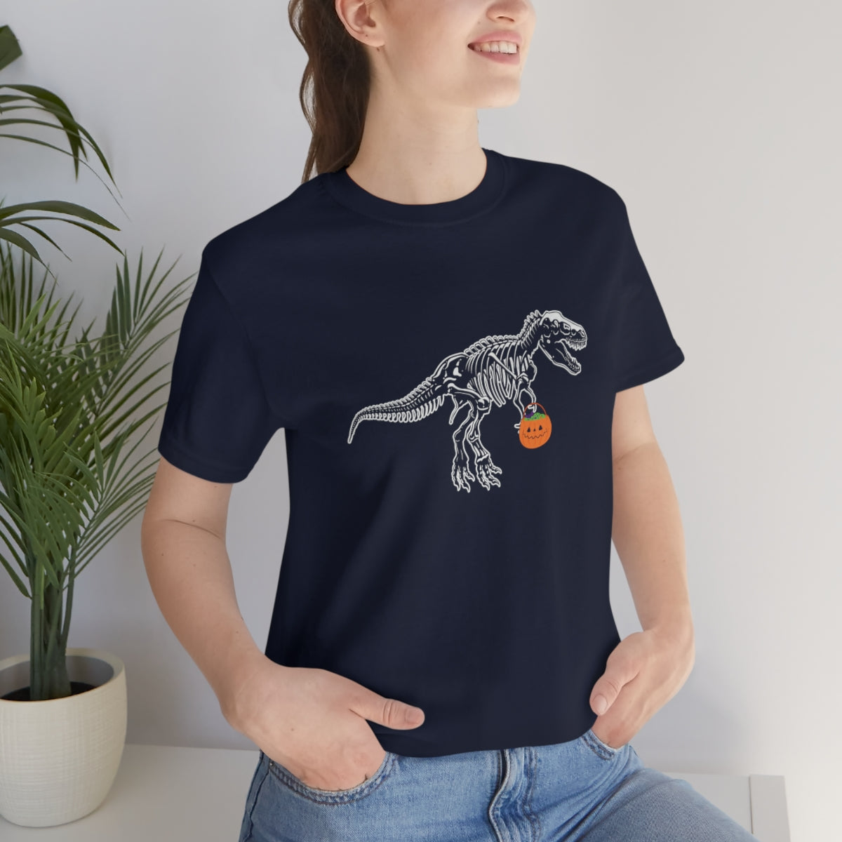 T-Rex and Pumpkin Halloween Trick or Treat T-Shirt