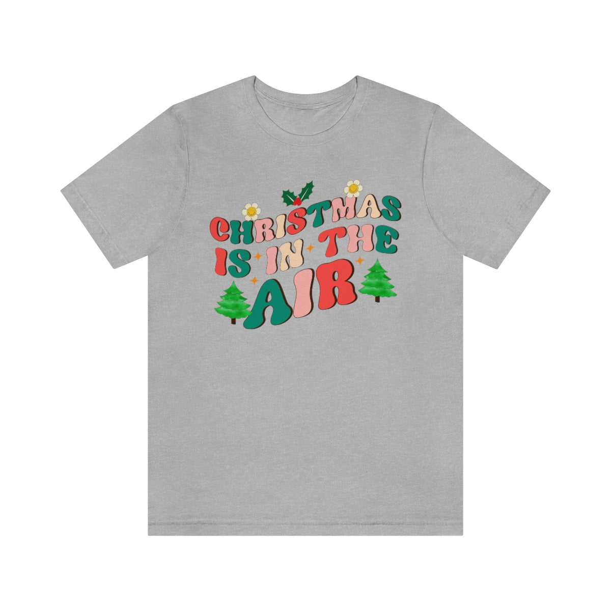 Retro Christmas is in the Air Cute Xmas Trees Holiday Tshirt