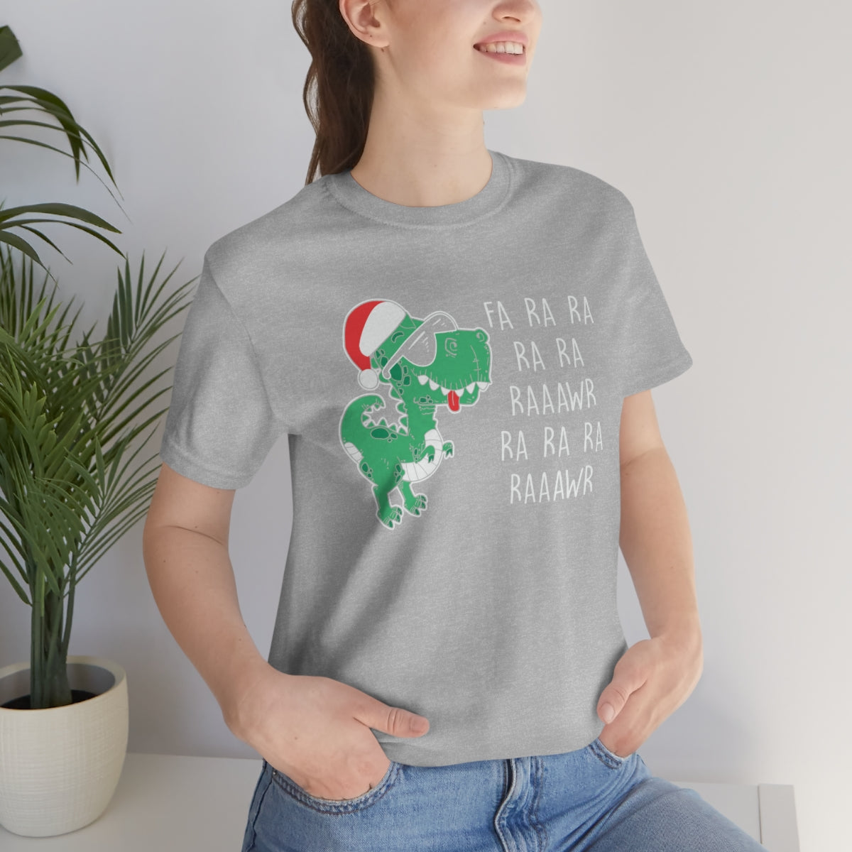 Fa Ra Ra Ra Ra Rawr Cute Dino Christmas Funny Tshirt