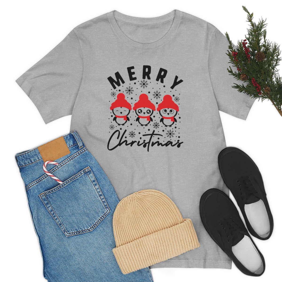 Merry Christmas Cute Penguins Christmas Tshirt