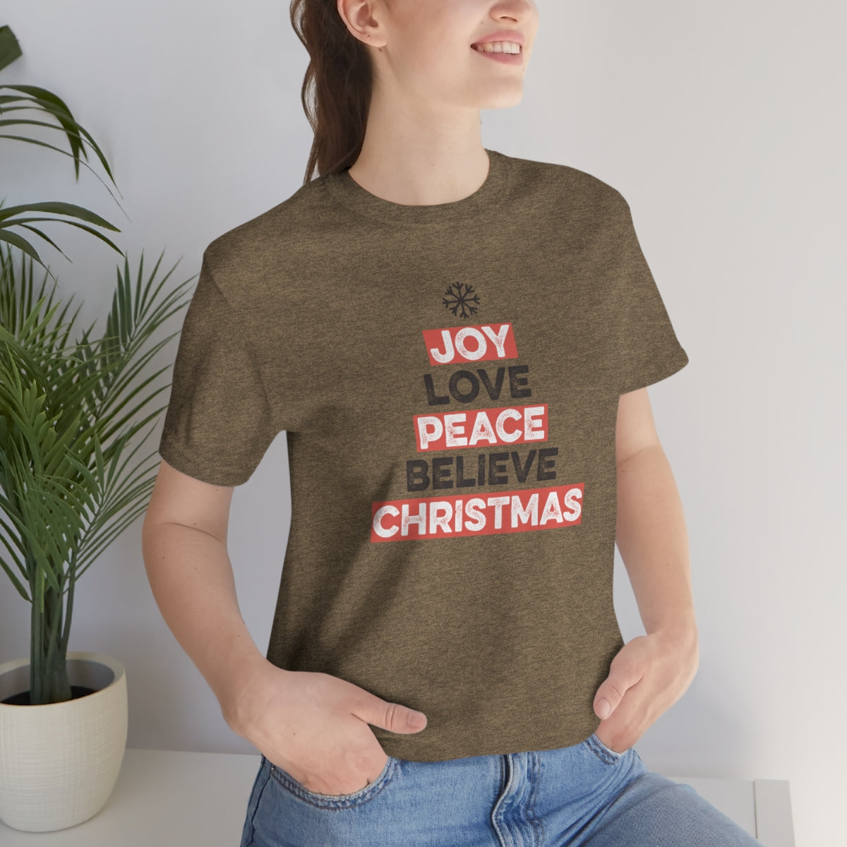 Joy Peace Believe Christmas Xmas Holiday Tshirt