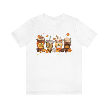 Fall Coffee Shirt Pumpkin Spice Coffee Design Short Sleeve Tshirt