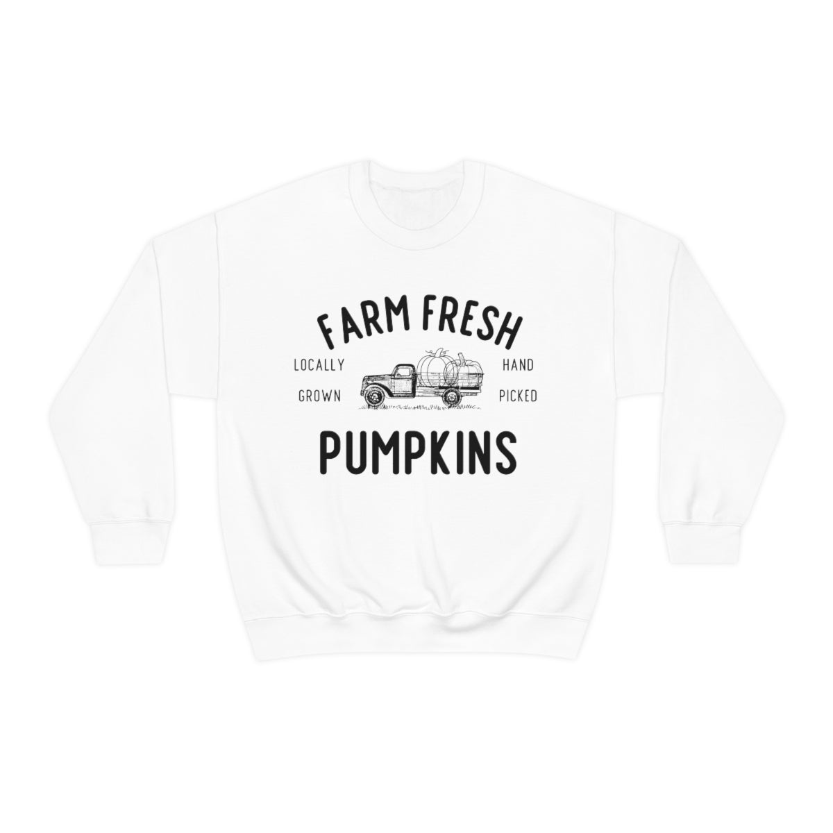 Farm Fresh Pumpkin Sweatshirt, Halloween Crewneck Sweatshirt, Halloween Sweater, Spooky Season, Fall Theme on Unisex Heavy Blend™ Crewneck Sweatshirt