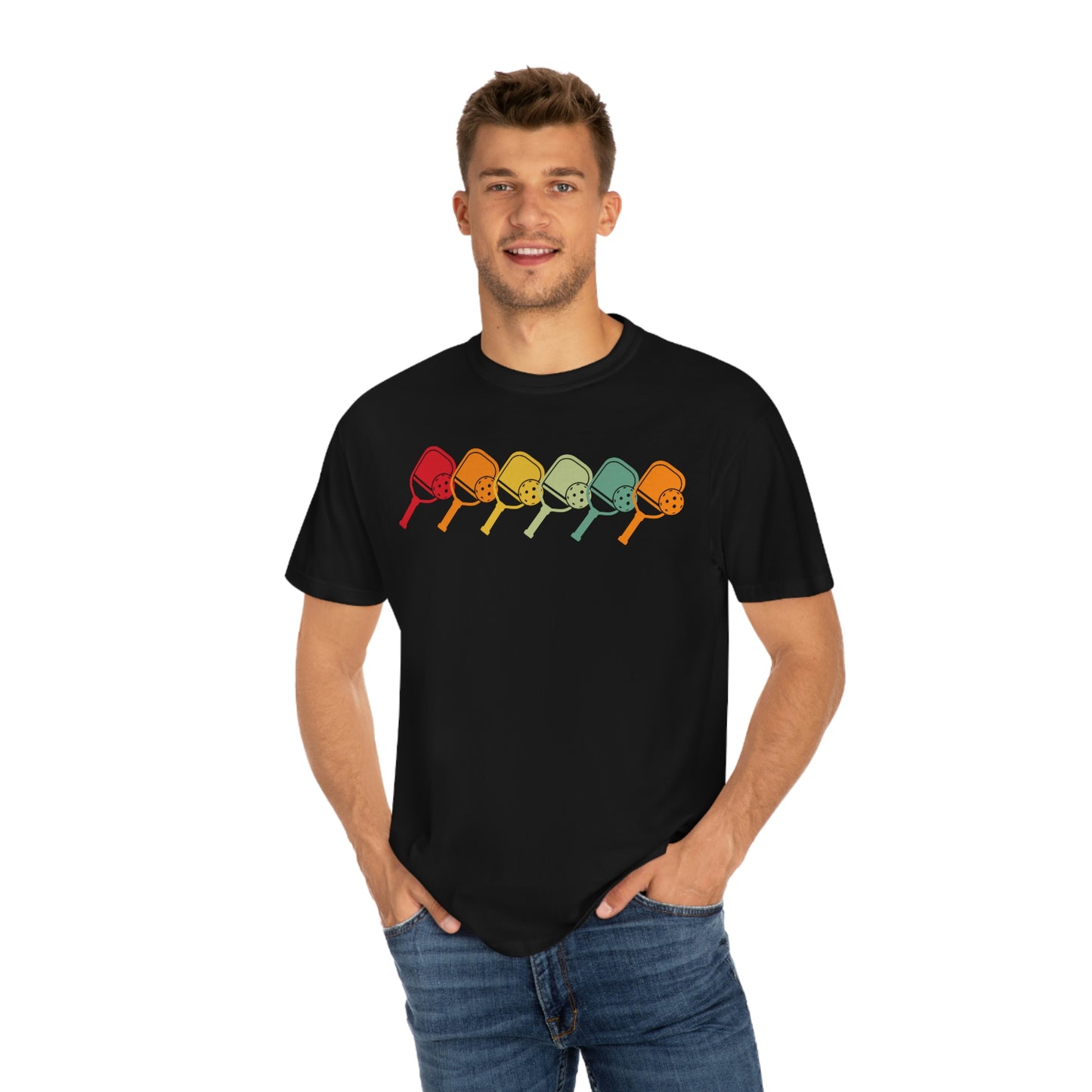 Rainbow Retro Pickleball Tshirt