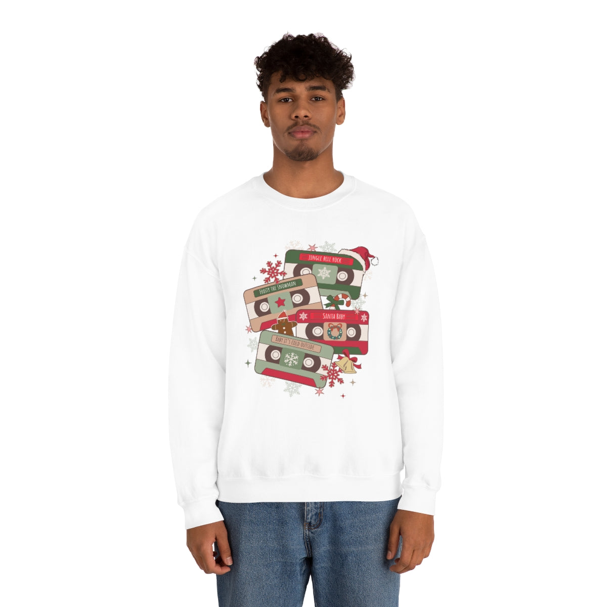 Retro Cassette Christmas Music Sweatshirt