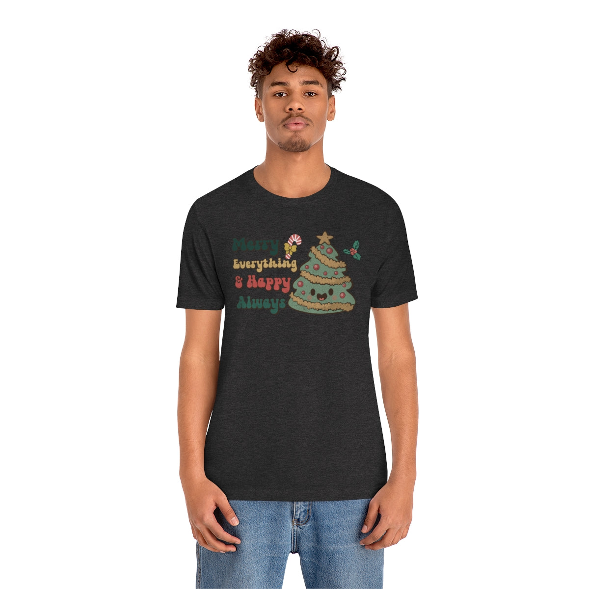 Merry Everything Tree Retro Christmas Tshirt