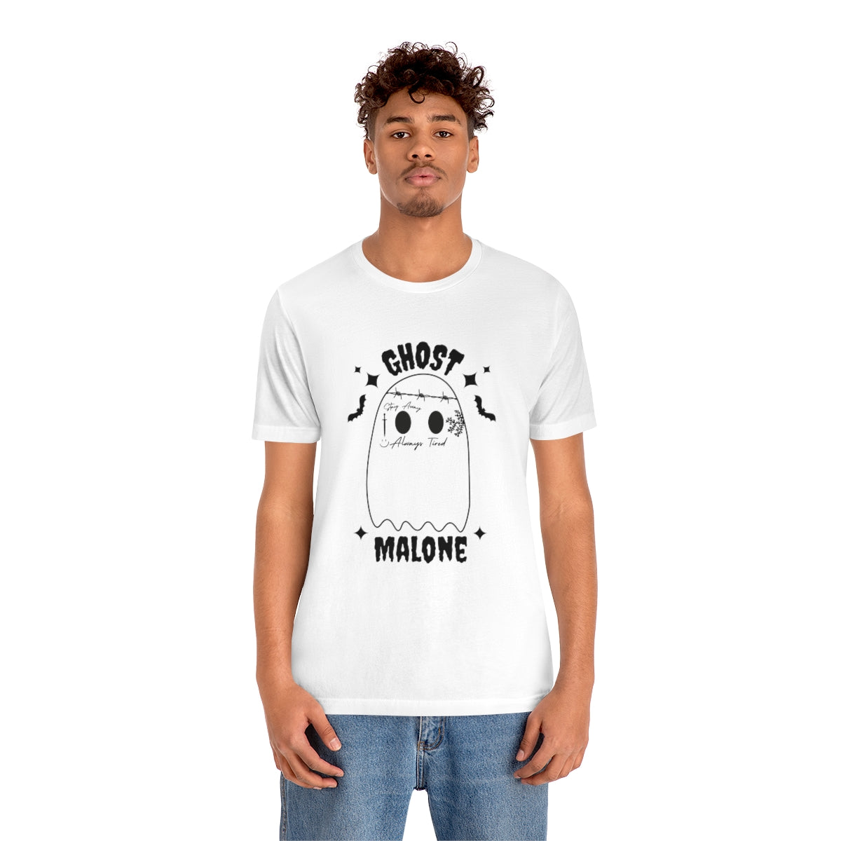 Ghost Malone Cool Halloween Tshirt, Funny Halloween T-Shirt Design on Unisex Jersey Short Sleeve Tee