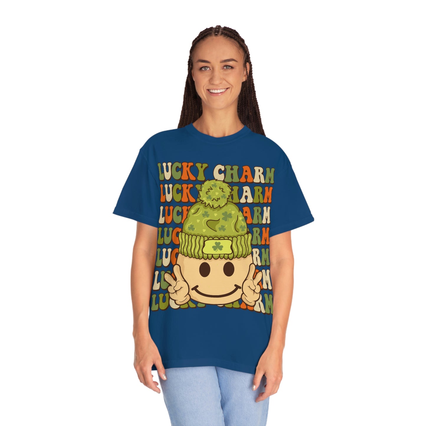 Retro Lucky Charm Happy Face St. Pattys Day Tshirt