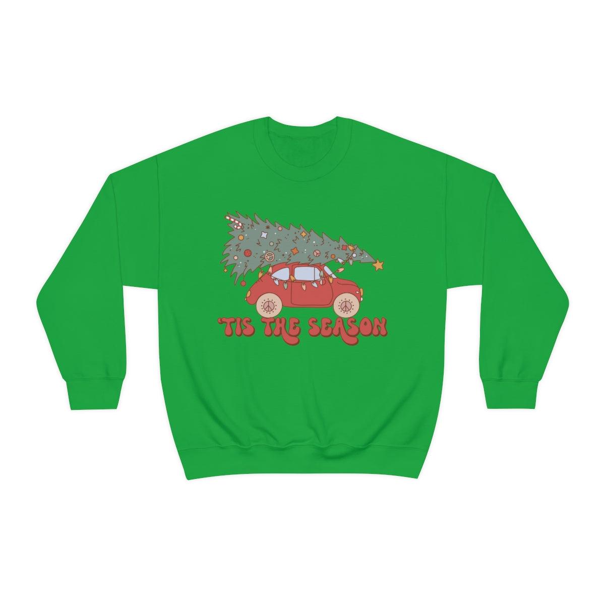 Tis the Season Groovy VW Bug Christmas Xmas Holiday Sweatshirt