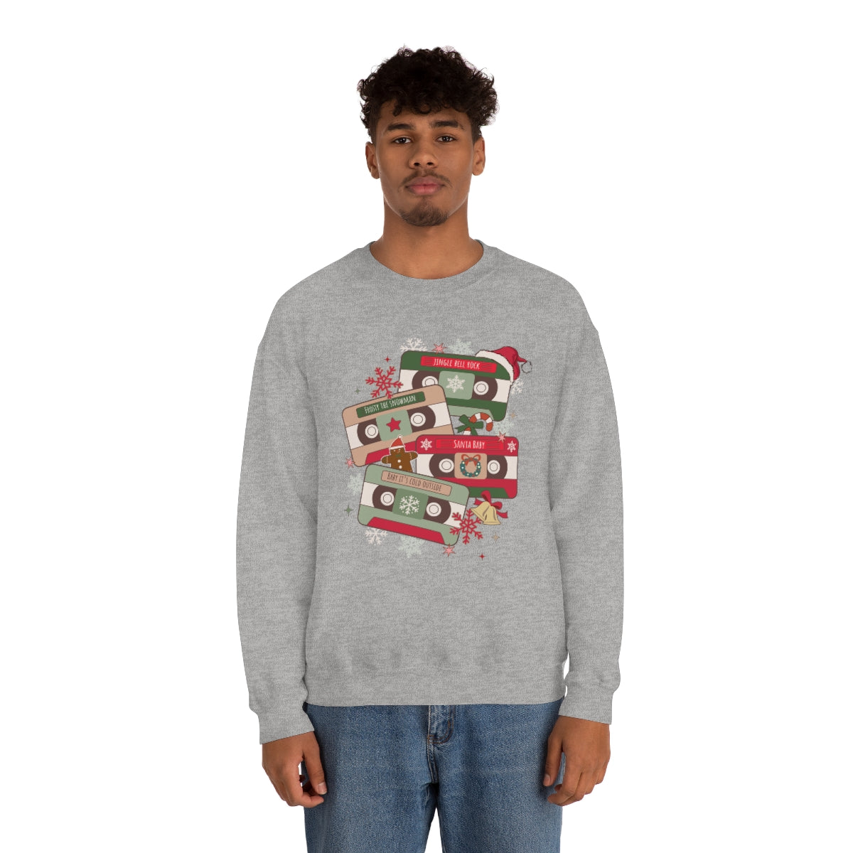 Retro Cassette Christmas Music Sweatshirt