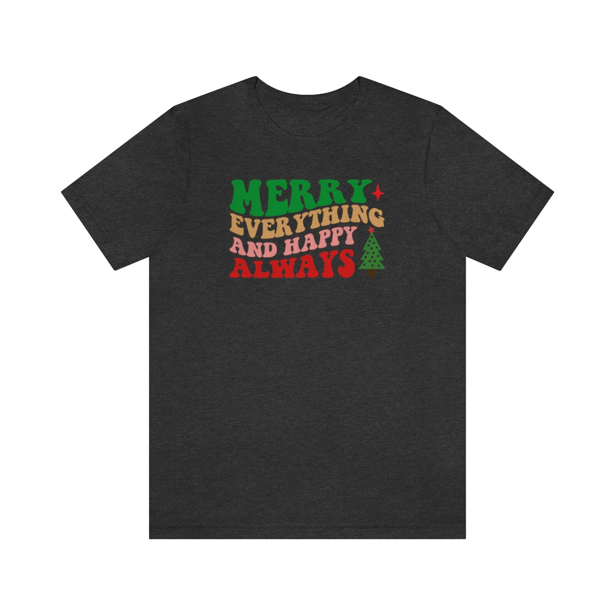 Merry Everything Retro Lettering Christmas Tshirt