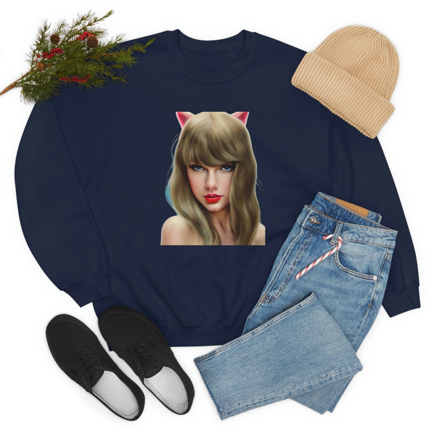 Taylor Swift Cat Ears T Swift Taylor Swift Merch Fan Swifty Gift Crewneck Sweatshirt