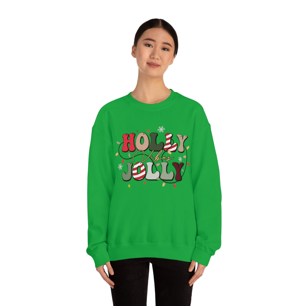 Holly Jolly Vibes with Lights Christmas Sweatshirt