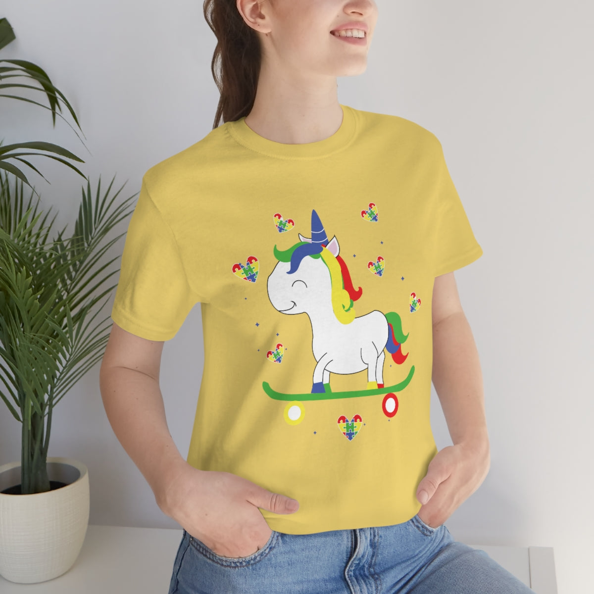 Cute Skateboarding Unicorn Autism Awareness Tshirt