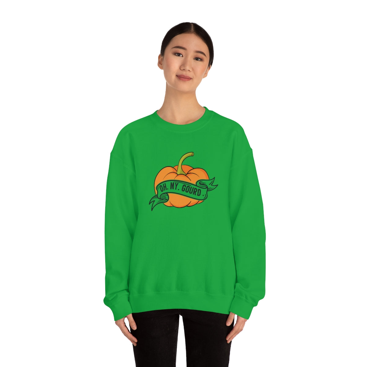 Oh My Gourd! Thanksgiving Pumpkin Sweatshirt Design on Unisex Heavy Blend™ Crewneck Sweatshirt