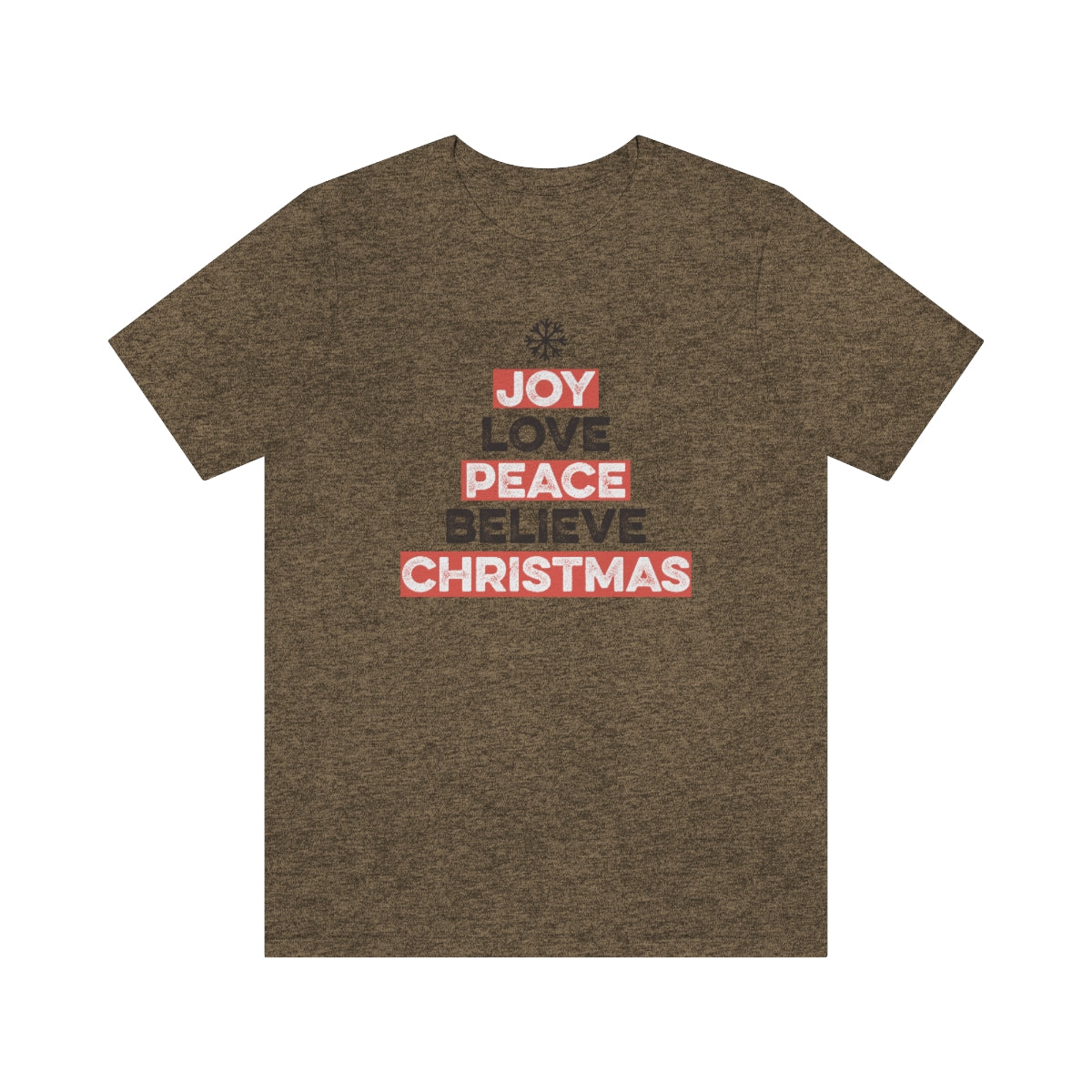 Joy Peace Believe Christmas Xmas Holiday Tshirt