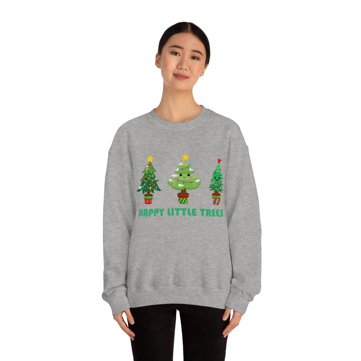 Cute Happy Little Christmas Xmas Trees Sweatshirt