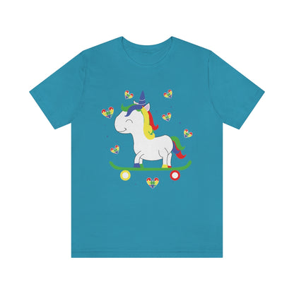 Cute Skateboarding Unicorn Autism Awareness Tshirt