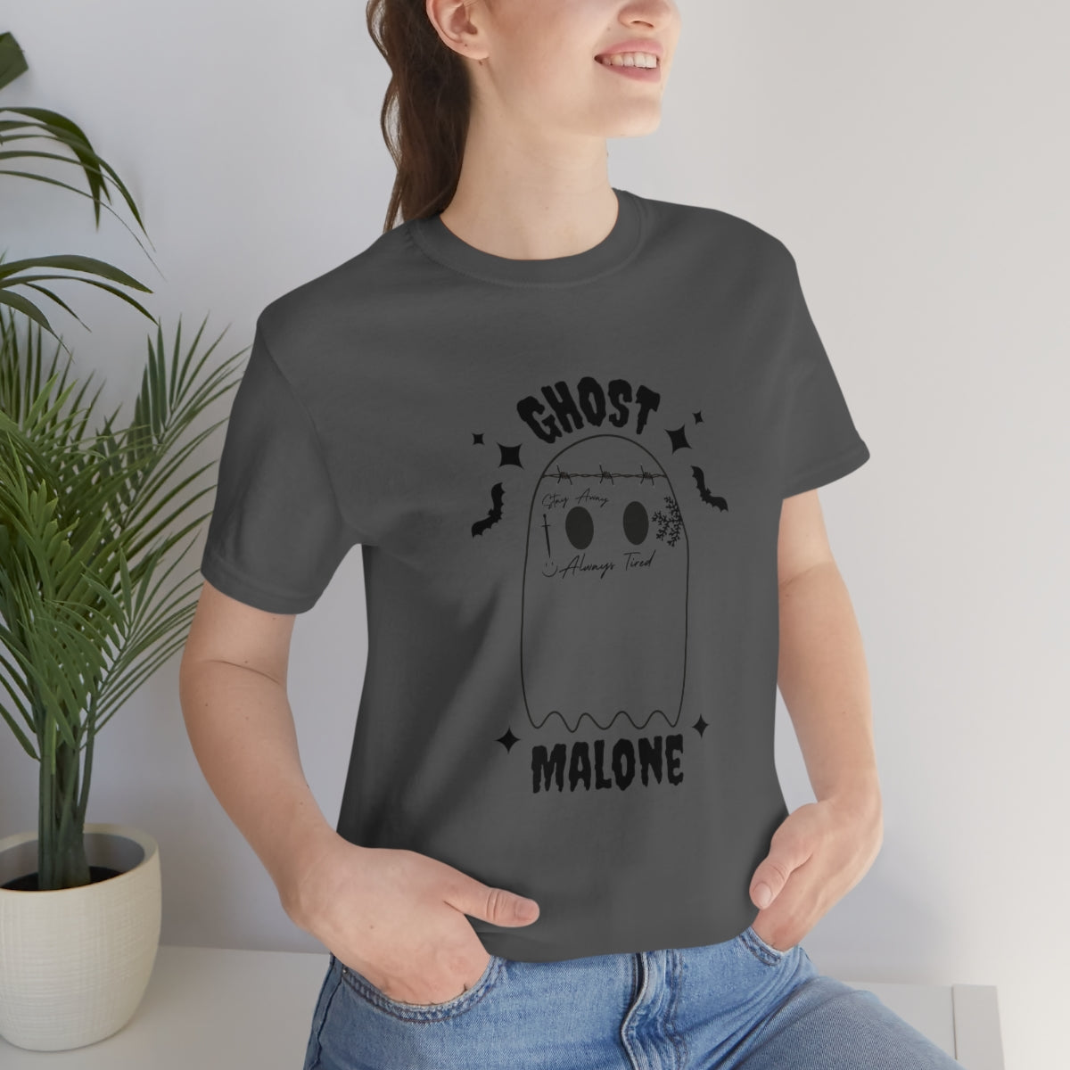 Ghost Malone Cool Halloween Tshirt, Funny Halloween T-Shirt Design on Unisex Jersey Short Sleeve Tee