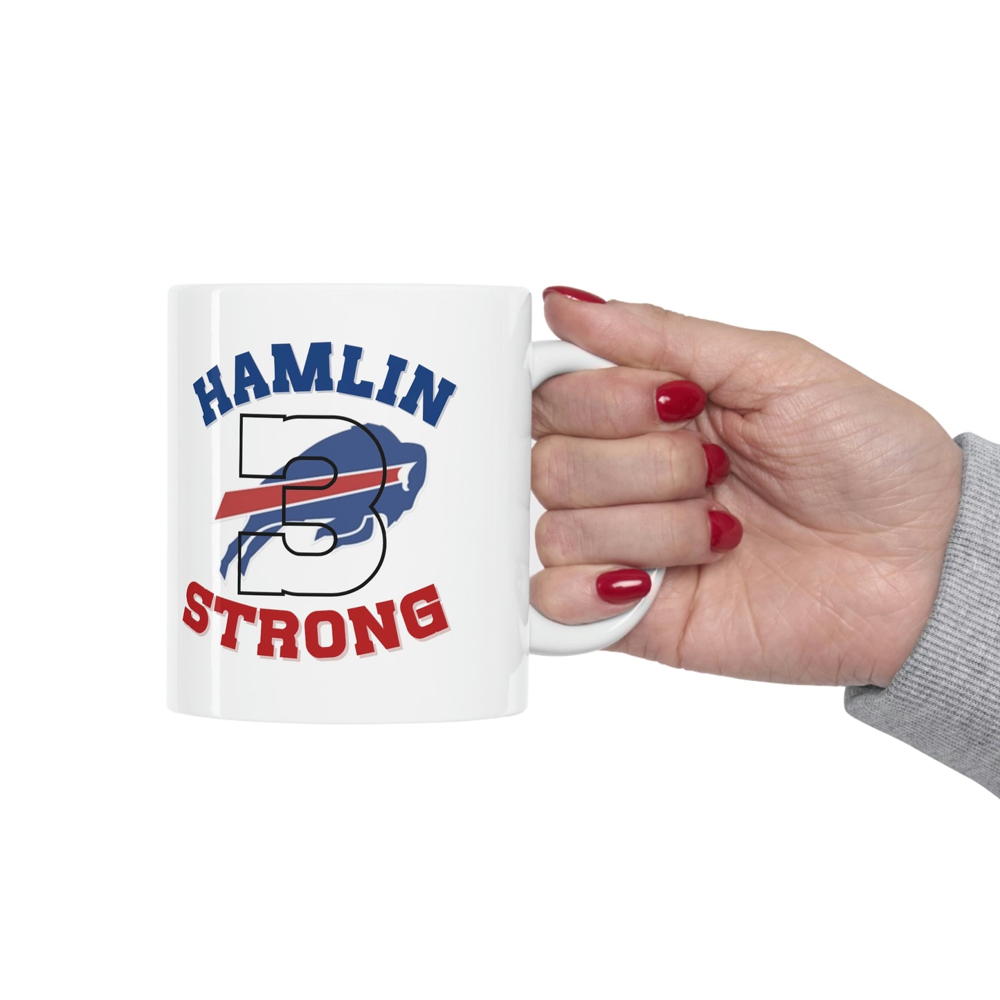 Hamlin Strong #3 Buffalo Bills Logo Damar Hamlin Support Ceramic Mug 11oz